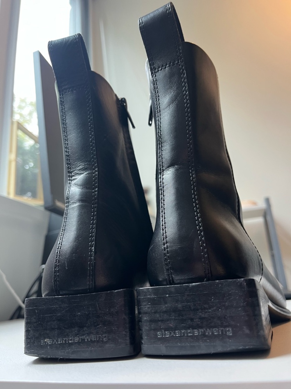Alexander Wang Black Leather Women's Ankle Boots - Picture 7 of 12